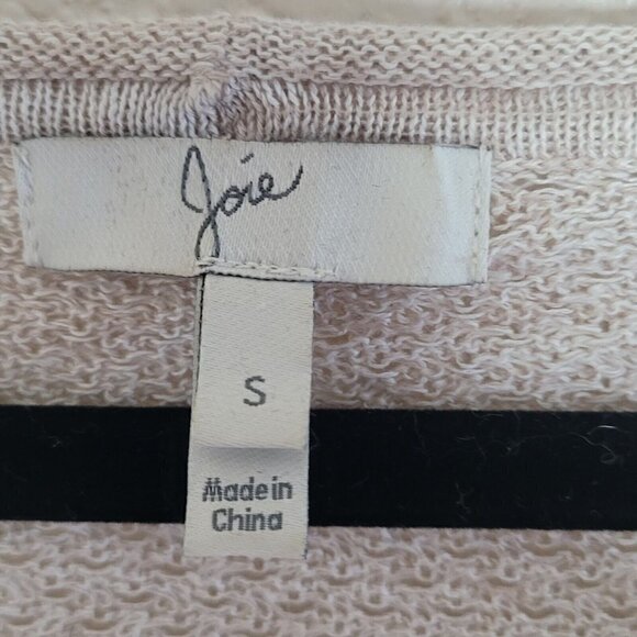 Joie Blush Neutral Linen Cotton Knit Scoop Neck Long Sleeve Sweater Size Small - Picture 10 of 12